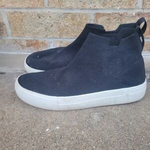 Cushionaire Ruby Sneakers Womens 8.5 Black Knit Slip On Platform Comfort‎ Shoes